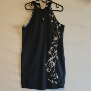 Black Musical Note Mini Dress